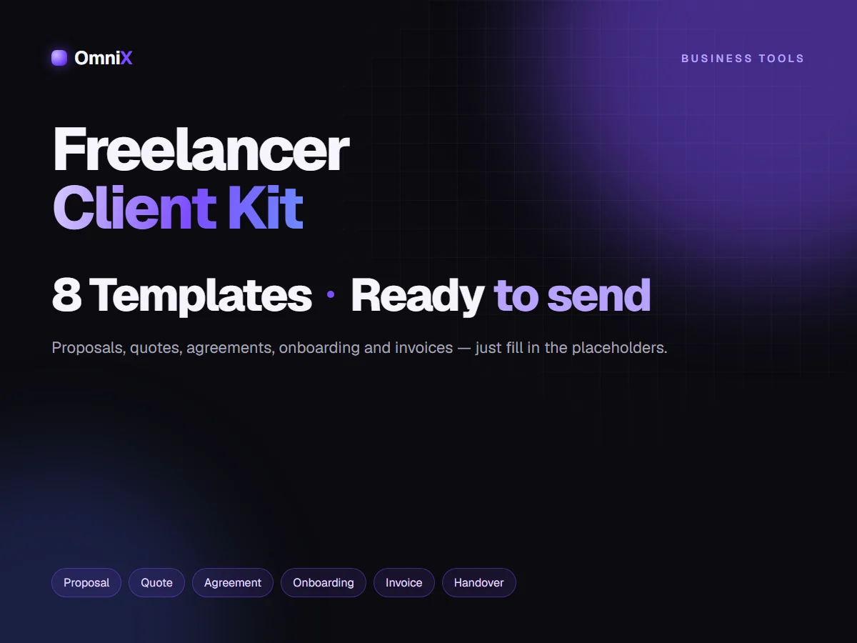 Freelancer Client Kit — Proposals, Contracts & Onboarding Templates